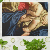 Linge De Cuisine Vierge et Enfant Jésus - Sassoferrato (Plié)