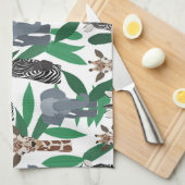 Linge De Cuisine Vierge Zebra Elephant Giraffe Safari Animals (Quart Plié)