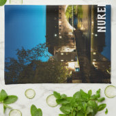 Linge De Cuisine Vieux pont médiéval la nuit à Nuremberg (Plié)