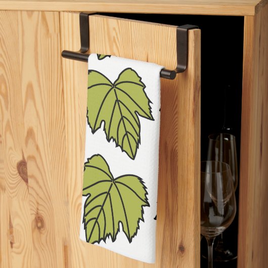 Linge De Cuisine Vigne verte feuilles vigne (Pliage en tiers)