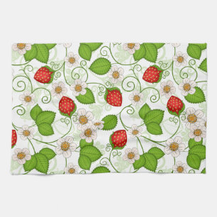 Linge De Cuisine Vignes botaniques de fraises Cottagecore ornées