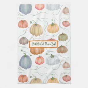 Linge De Cuisine Vignes colorées aquarelle patch citrouille
