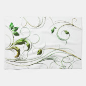 Linge De Cuisine Vignes vert jaune (Horizontal)