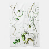 Linge De Cuisine Vignes vert jaune (Vertical)