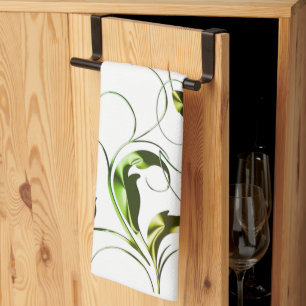 Linge De Cuisine Vignes vert jaune