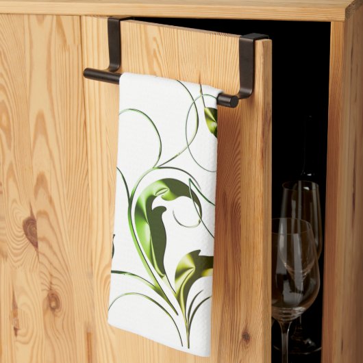 Linge De Cuisine Vignes vert jaune (Pliage en tiers)
