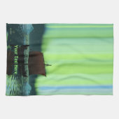 Linge De Cuisine Viking Navire Et Lumières Du Nord (Horizontal)