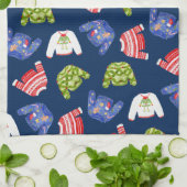 Linge De Cuisine Vilain motif de Noël moche (Plié)