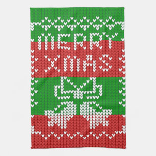 Linge De Cuisine Vilain pull motif sonnettes Joyeux fils Xmas