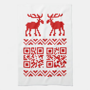 Linge De Cuisine Vilain Sweater QR Code Bonne année!