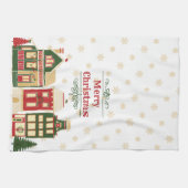 Linge De Cuisine Village de Noël victorien neige (Horizontal)