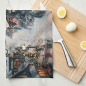 Linge De Cuisine Village d'hiver (Quart Plié)