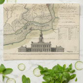 Linge De Cuisine Ville de la carte de Philadelphie Pennsylvanie (Plié)