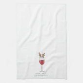 Linge De Cuisine Vin de Noël Drôle Pourrissant Cheer Père Noël Cerf (Vertical)