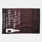 Linge De Cuisine Vin Drôle Dire Citation Secourue De Bouteille Rust (Horizontal)