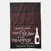 Linge De Cuisine Vin Drôle Dire Citation Secourue De Bouteille Rust (Vertical)