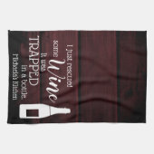 Linge De Cuisine Vin Drôle Dire Citation Secourue De Bouteille Rust (Horizontal)