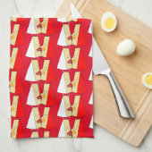 Linge De Cuisine Vin Et Fromage Invitation (Quart Plié)