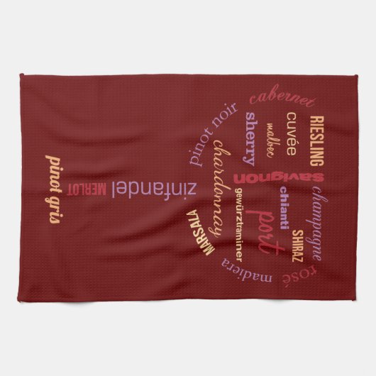 Linge De Cuisine Vin Lover Typographie Verre (Horizontal)