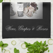 Linge De Cuisine Vin, raisins et Roses (Plié)