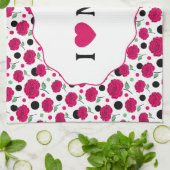 Linge De Cuisine Vin Rose Vert Motif Graphique à Points Moderne   (Plié)