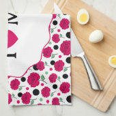 Linge De Cuisine Vin Rose Vert Motif Graphique à Points Moderne   (Quart Plié)