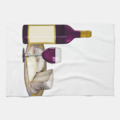 LINGE DE CUISINE VIN ROUGE ET FROMAGE, CADEAU D'AMANTS DE FROMAGE (Horizontal)