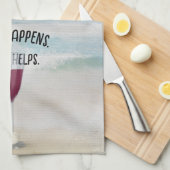 Linge De Cuisine Vin Rouge Sur L'Arrière - plan Océan (Quart Plié)