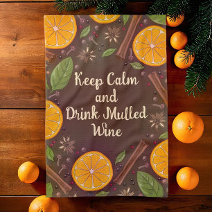Linge De Cuisine Vin rougi de Noël marron épicé