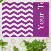 Linge De Cuisine Vina del Mar Purple Wave Chevron personnalisable (Plié)