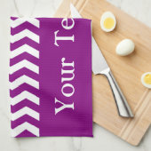 Linge De Cuisine Vina del Mar Purple Wave Chevron personnalisable (Quart Plié)
