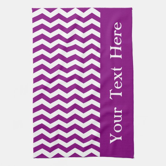 Linge De Cuisine Vina del Mar Purple Wave Chevron personnalisable (Vertical)