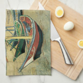 Linge De Cuisine Vincent van Gogh - Bateaux de pêche sur la plage (Quart Plié)