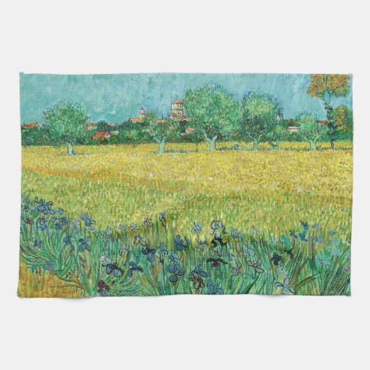 Linge De Cuisine Vincent van Gogh - Champ avec Iris près d'Arles (Horizontal)
