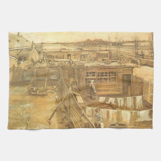 Linge De Cuisine Vincent van Gogh - Chantier de charpentier et buan (Horizontal)