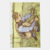 Linge De Cuisine Vincent van Gogh - Garçon coupant l'herbe avec la (Vertical)