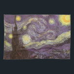 Linge De Cuisine Vincent van Gogh - Nuit étoilée<br><div class="desc">Starry Night (1889) de Vincent van Gogh est un post impressionnisme vintage de peinture de paysage d'art. Vue sur une ville dans une vallée la nuit avec les nuages tourbillonnants, les étoiles brillant et une belle lune jaune dorée croissant. Il a été peint pendant la journée de mémoire et est...</div>