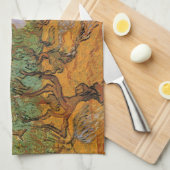 Linge De Cuisine Vincent van Gogh - Oliviers, ciel jaune et soleil (Quart Plié)