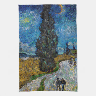 Linge De Cuisine Vincent van Gogh - Route avec Cypress et Star
