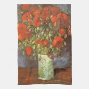 Linge De Cuisine Vincent van Gogh Vase à vie morte avec des pavots 