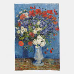 Linge De Cuisine Vincent van Gogh - Vase avec des Bleuets & Coqueli