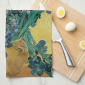 Linge De Cuisine Vincent van Gogh - Vase avec iris Fond jaune (Quart Plié)