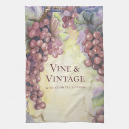 Linge De Cuisine Vine & Vintage Grapes Luxe Tea Towel