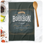 Linge De Cuisine Vintage American Bourbon<br><div class="desc">Vintage Look AJOUTER NOM American Bourbon Whiskey Bar design - Customisez avec votre nom ou votre texte personnalisé.</div>