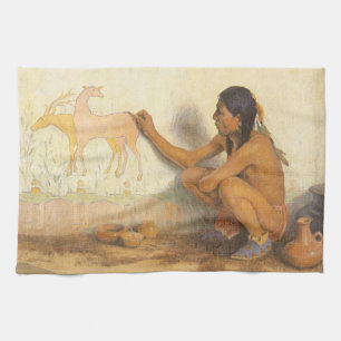 Linge De Cuisine Vintage Amérindien, artiste indien par Couse