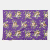 Linge De Cuisine Vintage anges violet motif (Horizontal)