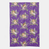 Linge De Cuisine Vintage anges violet motif (Vertical)