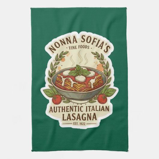 Linge De Cuisine Vintage Authentic Italian Lasagna Label (Vertical)