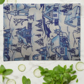 Linge De Cuisine Vintage Blue Christmas Village (Plié)