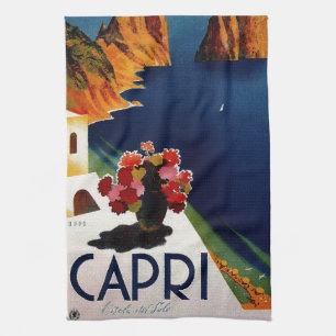 Linge De Cuisine Vintage Capri Italie Voyage